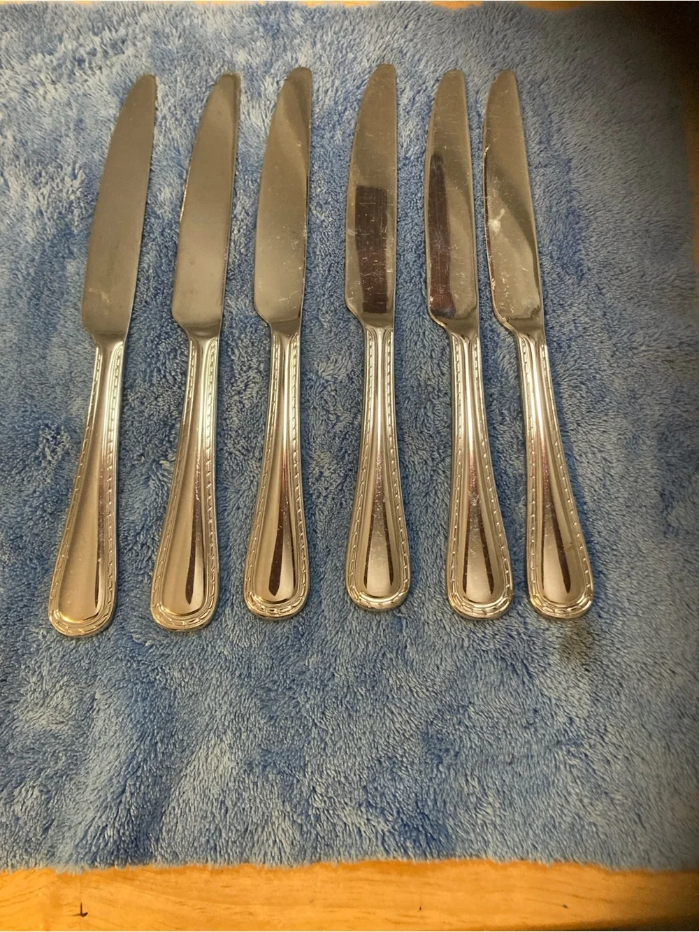 Classic Polished Silver Dinner Knife Set - 6 Piece